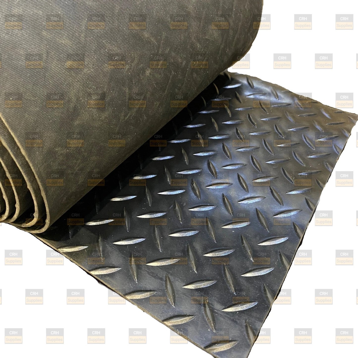 3mm Rhomboid Anti Slip Ribbed Rubber Rolls & Strips
