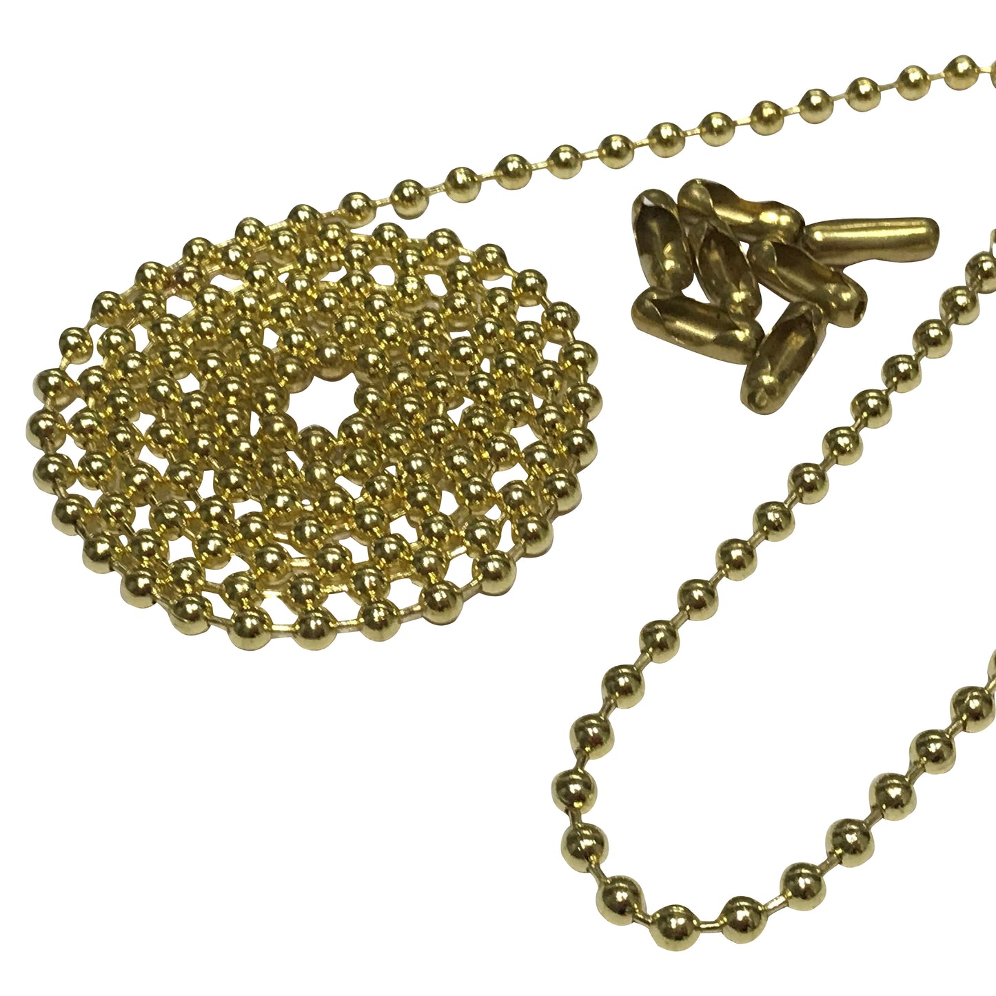 3.2mm Polished Brass Bead & Ball Chain